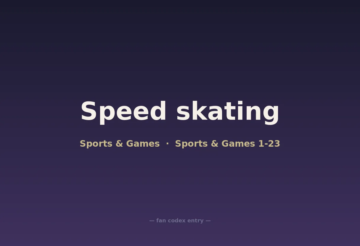 Speed skating